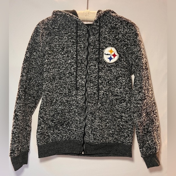 NFL Jackets & Blazers - Pittsburgh Steelers Zip Hoodie - Bkack/grey - Size Small